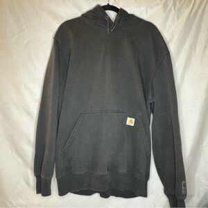 Carhartt Dark Gray Hoodie with Yellow Logo